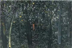 Matthew Wong, Figure in a Night Landscape, 2017, oil on canvas