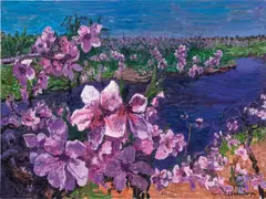 Zhou Chunya, Peach Blossom, 2013, oil on canvas
