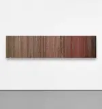 Theaster Gates, Dirty Red, 2016, fire hose and wood, in 5 parts