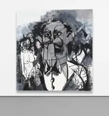 George Condo, Sketches of Jean Louis, oil on canvas