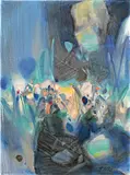 Nuances de l'aube by Chu Teh-chun, 1998, oil on canvas, sold Jun 2021