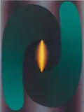 Loie Hollowell, Linked Lingam in Green/Teal, Purple, Yellow, Blue