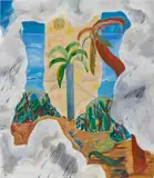 Shara Hughes, Bad News Beach, 2016, oil and acrylic on canvas
