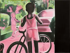Madelynn Green, Biking, 2018, acrylic on canvas