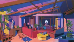 Jonathan Chapline, Model Home, 2019, acrylic and flashe on panel