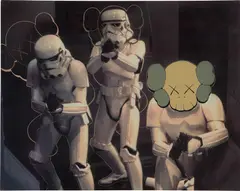 Kaws, UNTITLED (STORMTROOPER), 2000, acrylic on photo laid on canvas