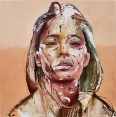 Hopare, Yiruma, 2021, oil and oil pastel on linen