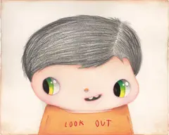 Javier Calleja, Look Out, 2018, watercolour, graphite and colour pencil on paper