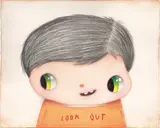 Javier Calleja, Look Out, 2018, watercolour, graphite and colour pencil on paper