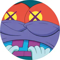 UNTITLED (HTLA9) by Kaws, 2011, acrylic on canvas, sold Jun 2021