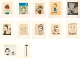 Yoshitomo Nara, Twelve works: (i) Y.N. (Self-Portrait); (ii) Green Eyes; (iii) Night Walker; (iv) On the F-word; (v) Rainy Day; (vi) Become to Thinker; (vii) Stay Good; (viii) Straight Jacket; (ix) Spockie; (x) Haze Day; (xi) Running Nose Brothers; (xii) Top of the World, 2002, etching, aquatint and drypoint