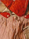 Marina Cruz, Broken White Threads on Red, 2015, oil on canvas