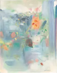 Chu Teh-chun, Matin de fête, 1990, oil on canvas