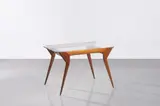 Demountable coffee table, model no. 357 by Ico Parisi, circa 1954, mahogany, glass and brass, sold Jun 2021