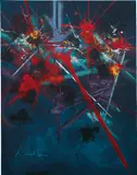 Georges Mathieu, Orages soumis, 1988, alkyd on canvas
