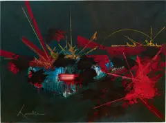 Georges Mathieu, Vertige Enseveli, 1989, alkyd on canvas