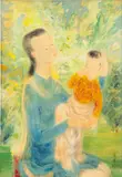 Le Pho, Mother and Child, oil on canvas