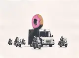 Donuts (Strawberry) by Banksy, screenprint in colours on wove paper, sold Jun 2021
