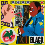 Nina Chanel Abney, Untitled (IXI Black), 2015, unique UltraChrome pigmented print, acrylic and spray paint on canvas