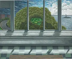 Scott Kahn, Cadman Plaza, 2002, oil on linen