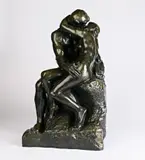 Auguste Rodin, Le Baiser, 1ère réduction dite aussi "réduction n°1", 1886, bronze with brown/green patina