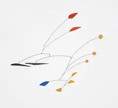 Alexander Calder, Two Red Petals in the Air, 1958, sheet metal, wire, and paint