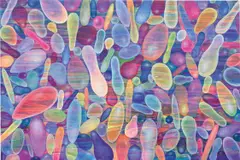 Floating Bubbles by Yuxing Huang, 2014, acrylic on linen, sold Nov 2021