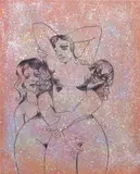 George Condo, Entangled Figures, 2009, acrylic, charcoal and pastel on linen