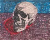Madsaki, Skull II (inspired by Andy Warhol) 2, 2019, acrylic paint and aerosol on canvas