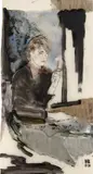 Hernan Bas, Nick, Drawing Straws, 2002, water-based oil paint on vellum
