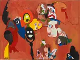 Milo Matthieu, Writings on the Wall, 2020, oil stick, foam core and acrylic paint on wood panel
