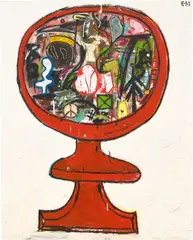 Untitled by Eddie Martinez, 2011, oil, acrylic, collage and spray paint on canvas, sold Nov 2021