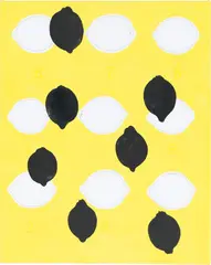 Xiangyu He, 9 Lemons, 2017, pencil and acrylic on canvas