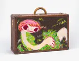 Untitled ARLV 17-03 by Ayako Rokkaku, 2017, acrylic on vintage Louis Vuitton suitcase, sold Nov 2021