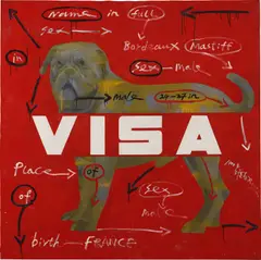 Wang Guangyi, VISA, 1995-1998, oil on canvas