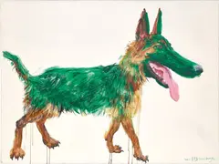 Zhou Chunya, Green Dog Series: Titi No.2, 2007, oil on canvas
