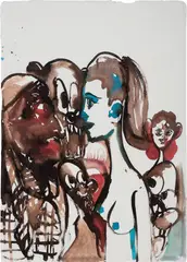Circus Composition by George Condo, 2000, ink on paper, offered Nov 2021