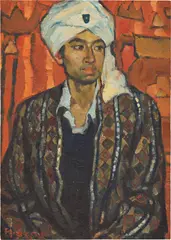 Portrait of Ma Xiangsheng by Zhang Xiaogang, 1982, oil on cardboard, offered Nov 2021