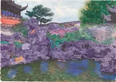 Zhou Chunya, Taihu, 2018, watercolour on paper