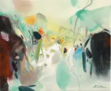 Fuision Poétique (Poetic Fusion) by Chu Teh-chun, 1995, oil on canvas, sold Nov 2021