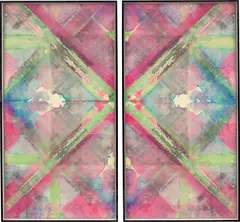 47020202 by Liu Gang, 2020, acrylic and mixed media on paper, in artist's frames, diptych, sold Nov 2021