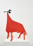 The Red Bull by Alexander Calder, 1973, sheet metal and paint, sold Nov 2021