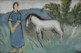 Bui Xuan Phai, Woman and Horse, oil on canvas