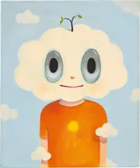 Cloud Head by Javier Calleja, 2017, acrylic on canvas, sold Nov 2021