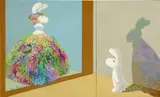 Huang Benrei, Why Shop for New Fashion When You Are Naturally Stylish, 2018, acrylic on canvas, diptych