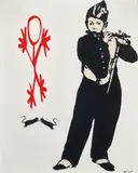 Blek le Rat, Pied Piper, 2009, mixed media on canvas