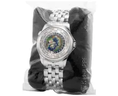 Patek Philippe, A very rare and exceptional platinum world time wristwatch with cloisonné enamel dial and platinum bracelet, Certificate of Origin and presentation box, single sealed, Circa 2018