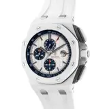 Audemars Piguet, A fine and attractive white ceramic chronograph wristwatch with date, warranty and box, Circa 2014