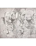 George Condo, Laughing Clown Composition, 2020, etching with drypoint on Hahnemuhle Copperplate paper