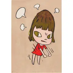 Pissed Off! by Yoshitomo Nara, 2010, Ukiyo-e woodcut in colours on Japan paper, sold Mar 2021